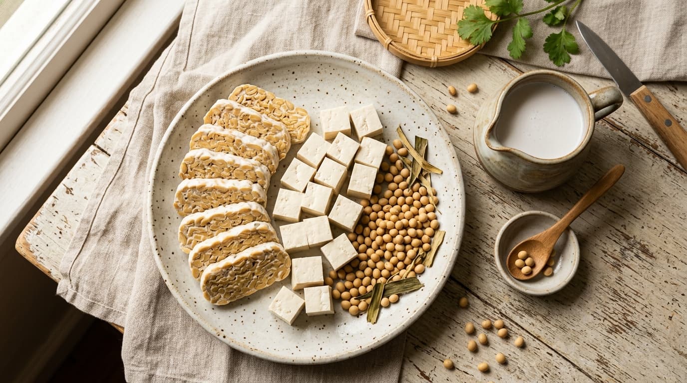 Foto lezat olahan tempe dan tahu untuk MPASI