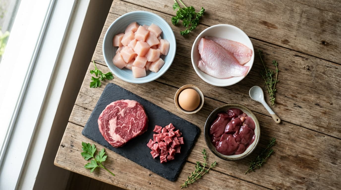 Foto lezat bahan protein hewani segar penunjang tumbuh kembang bayi