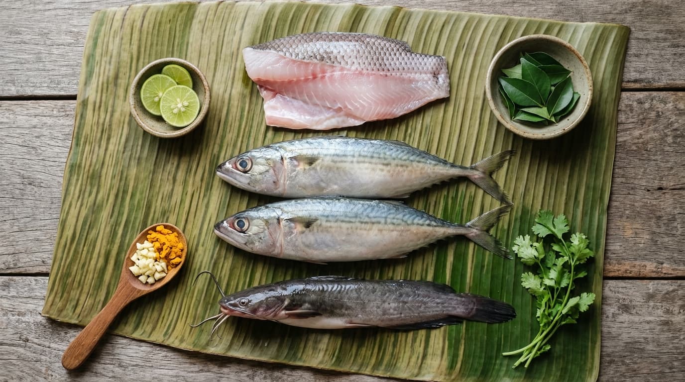 Foto lezat ikan lokal seperti kembung, lele, dan gurame untuk MPASI